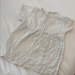 Tinycottons Girls Checkered White and Blue Dress 4T